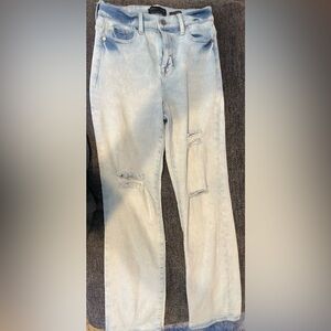 high rise straight jeans